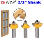 3 шт.компл. инструменты для обработки древесины со стеклянными дверными досками, корончатые фрезы, фрезы с хвостовиком 12, шариковый нож типа T