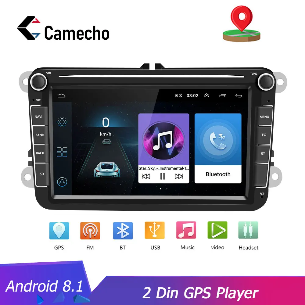 Android 8,1 Авторадио Camecho 2 Din автомобильное радио gps навигация Мультимедиа Bluetoth FM AM радио плеер Авто Радио для Volkswage