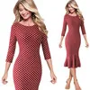 Vfemage женские элегантные винтажные Pinup одежда для работы, офиса, бизнеса, повседневные Коктейльные Вечерние облегающие платья-карандаш, платье русалки 1053