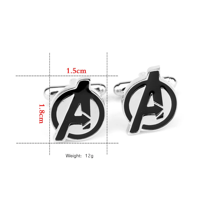 Marvel Мстители Капитан Америка Запонки Тор молот супергерой Железный человек Бэтмен Подвески запонки для мужчин модные ювелирные изделия