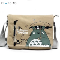 anime totoro shoulder bag school student animal cartoon cat canvas purified cotton zipper japanese backpack bags adult man girl