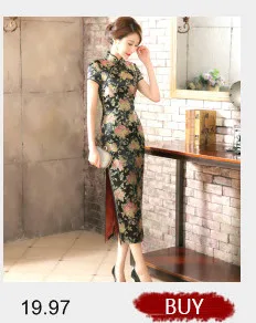 Китайское мини-платье из шелка и сатина Qipao Cheongsam, сексуальное платье с принтом и коротким рукавом, старинное винтажное черное платье синего цвета