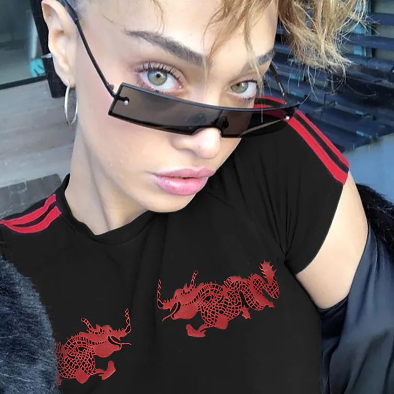 2018 модная летняя футболка женская сексуальная приталенная укороченная