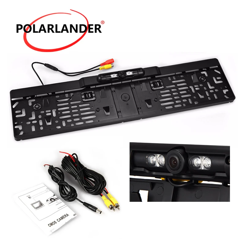 Waterproof 4 LED Night Vision Vehicle Rearview Camera European Car Licence Plate Rear View 170 Degree Viewing Angle | Автомобили и