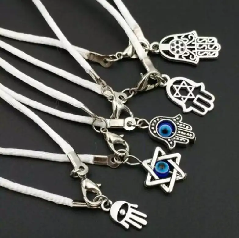 Браслет ручной работы KABBALAH 10 шт. смешанный цветной браслет Hamsa Fatima для рук