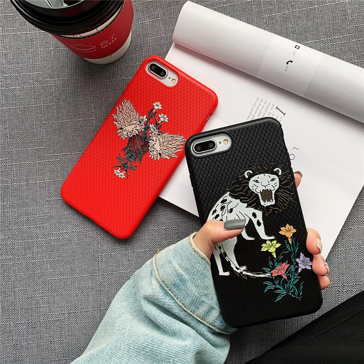 New 3d Embossing Soft Silicone Tpu Back Cover Case For Iphone XR Cartoon lion Iphone6 7 8 plus Embossed Phone Cases |