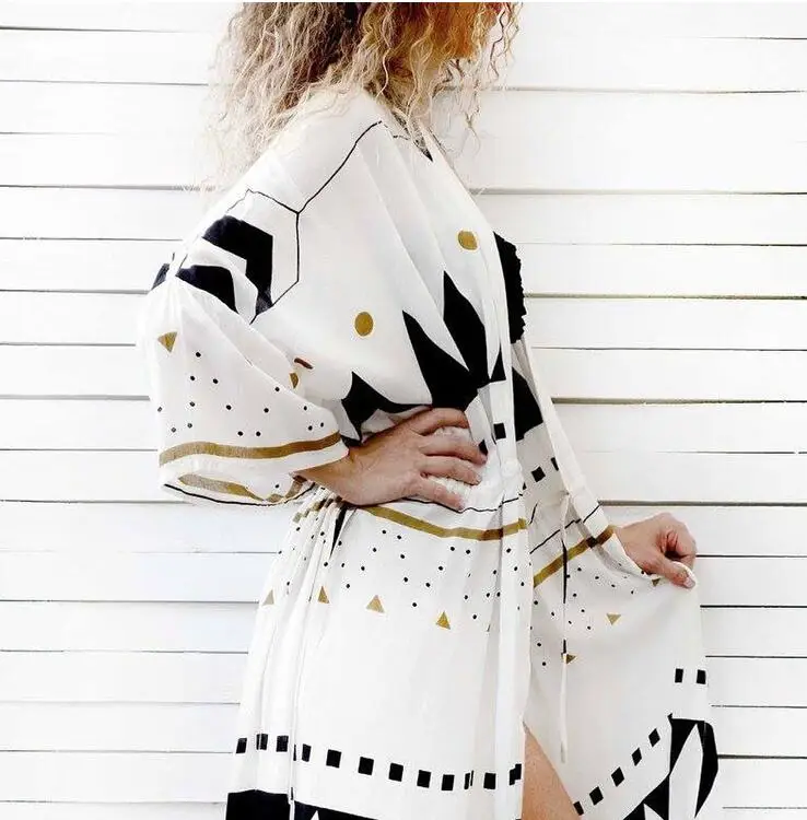 Забавная оранжевая Повседневная пляжная шифоновая накидка на бикини женское