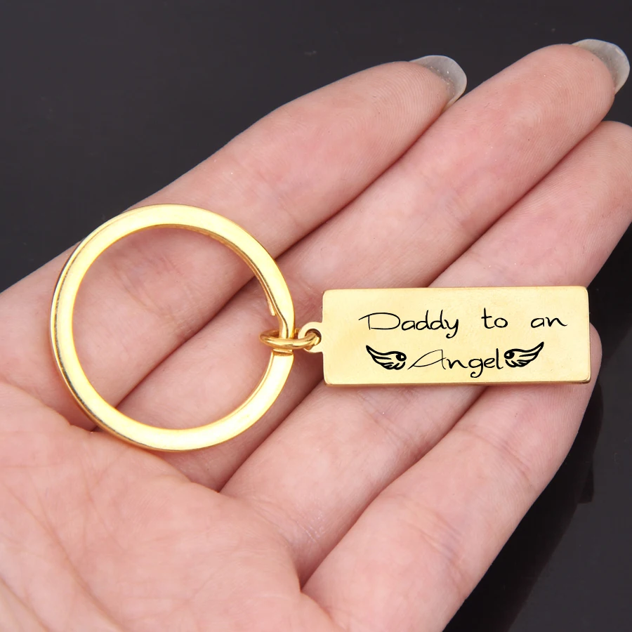 Креативная цепочка для ключей с гравировкой Папа-Ангелу подарок потеря памяти