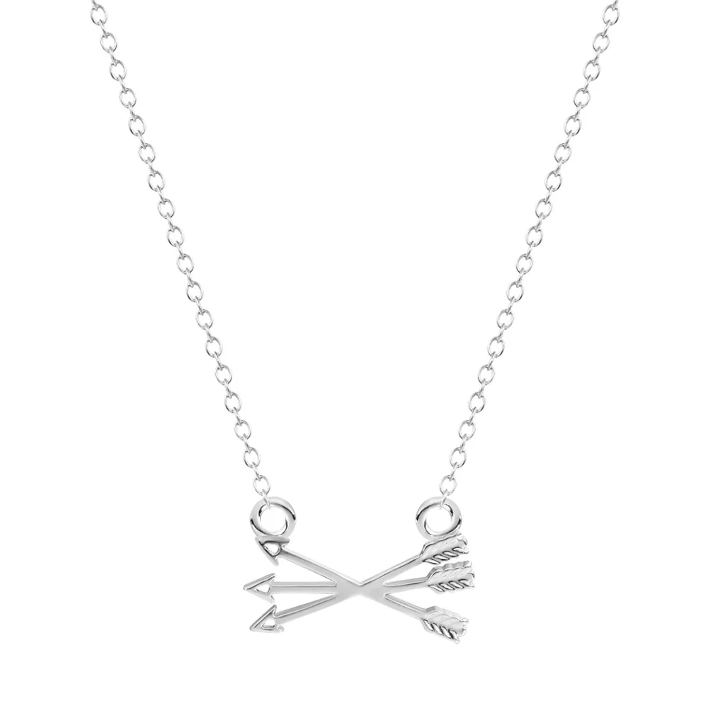 Kinitial 10 шт пирсинг Серебряный Миниатюрный пересечение стрелы ожерелье |