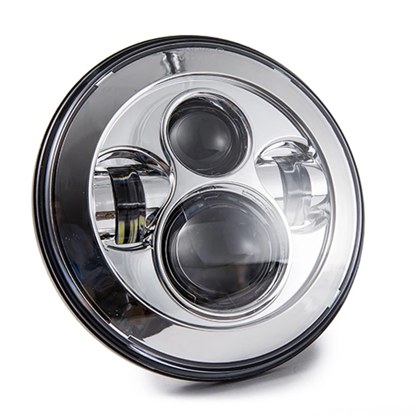 7-дюймовая фара для мотоцикла серебристая/черная 7 дюймов H4 H13 светодиодная