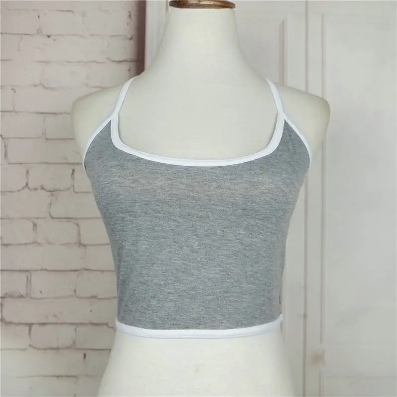 Blusa новинка 2018 короткий однотонный хлопковый бюстгальтер укороченный топ майки