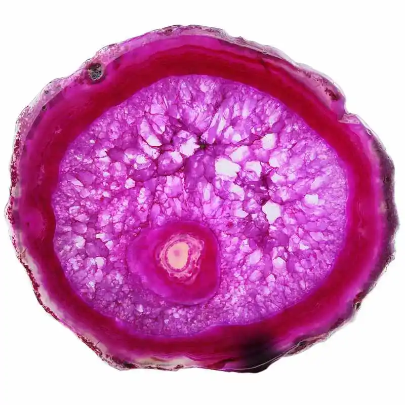 TUMBEELLUWA 1 шт Агатовые кусочки Geode чашки мат, кристалл драгоценный камень подставки для напитков, случайные украшения дома 3-3,9'' - Цвет: Fuchsia