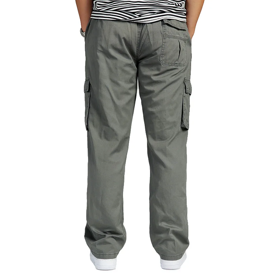 Брюки-карго мужские с эластичным поясом повседневные Длинные Мешковатые прямые