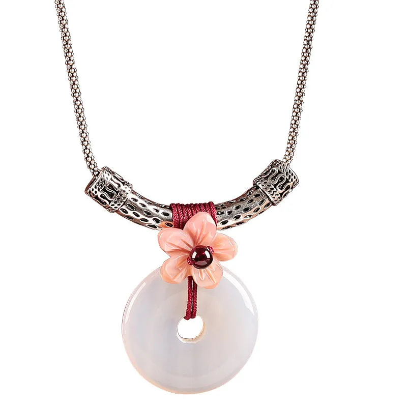 Китайский Винтаж Этническая Стиль 925 Цепочки и ожерелья Jewelry аксессуары круглый