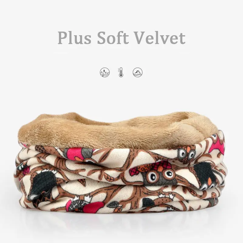 Beige Plus Velvet Wuaumx унисекс осенне-зимние шапки для женщин и мужчин с рисунком Совы шапочки для женщин хип-хоп тюрбан шляпа плюс бархат czapka zimowa - Цвет: Beige Plus Velvet