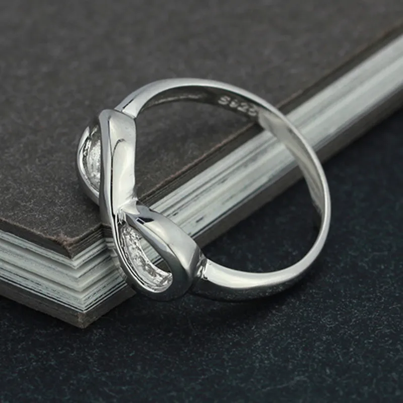 

Brand Jewelry 100%925 Sterling Silver Ring Double Love Ring Woman Engagement Ring Gift