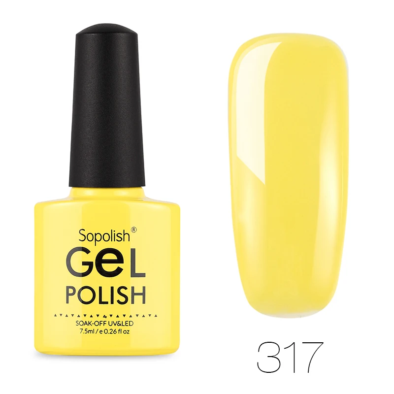 317 Sopolish Гель-лак для ногтей УФ Цвета Vernis Полупостоянный маникюр верхнее Базовое покрытие Гибридный гвоздь искусство замочить от Rosalind - Цвет: 317