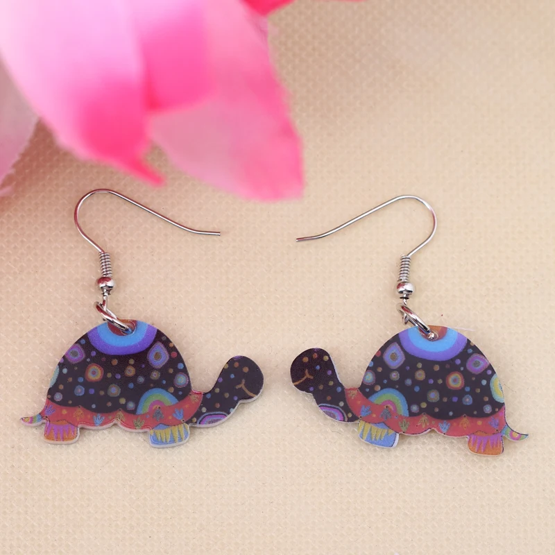 1 пара очаровательных подвесных сережек с принтом черепахи акрил Новый дизайн 2014