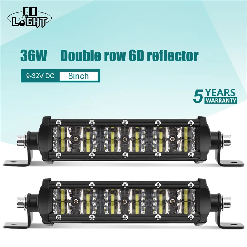 6D 8 inch 36W 2PCS CO светильник 8 дюймов 6D светодиодный рабочий светильник s 36 Вт Авто Автомобиль дальнего света внедорожный светильник бар комбо для 4x4 грузовиков Джип трактор ATV Led бар - Цвет: 6D 8 inch 36W 2PCS