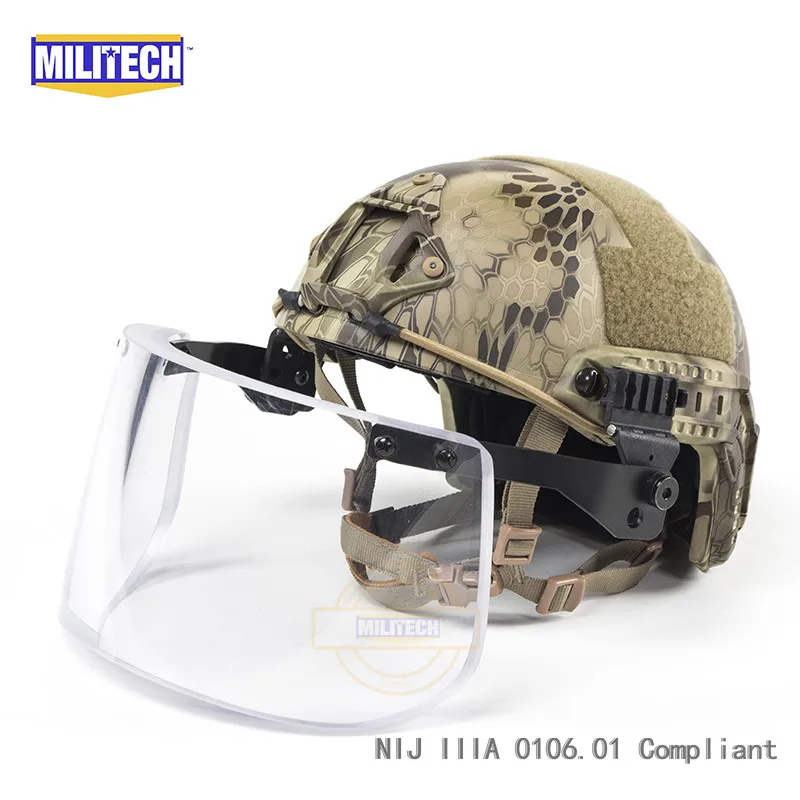 MILITECH NIJ IIIA 0108,01 3A пуленепробиваемый козырек для ACH fast Тактический шлем пуленепробиваемый козырек пуленепробиваемые маска для шлемов