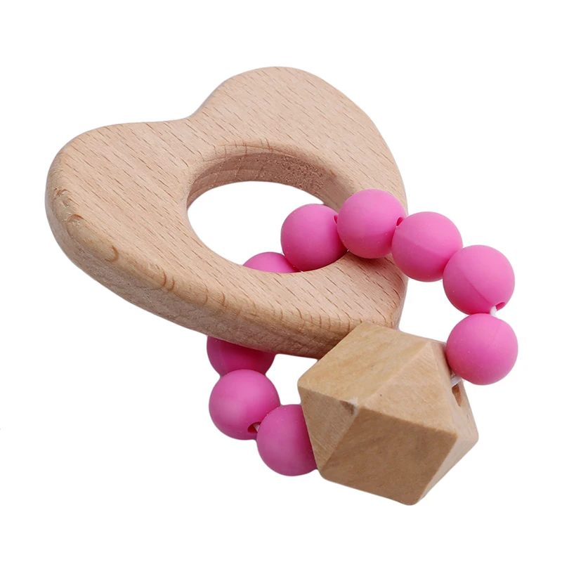 Браслет детский из органических деревянных силиконовых бусин ювелирное изделие