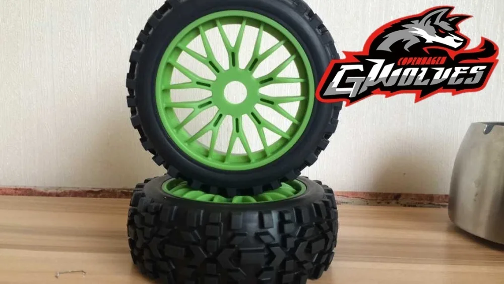 2 шт. gwolves 1/8 RC багги Грузовик Весы внедорожные шины нейлон плюс Жесткий колеса