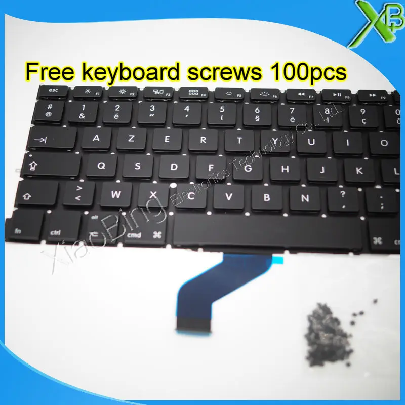 Совершенно новая Французская клавиатура AZERTY FR + 100 шт. винтов клавиатуры для MacBook