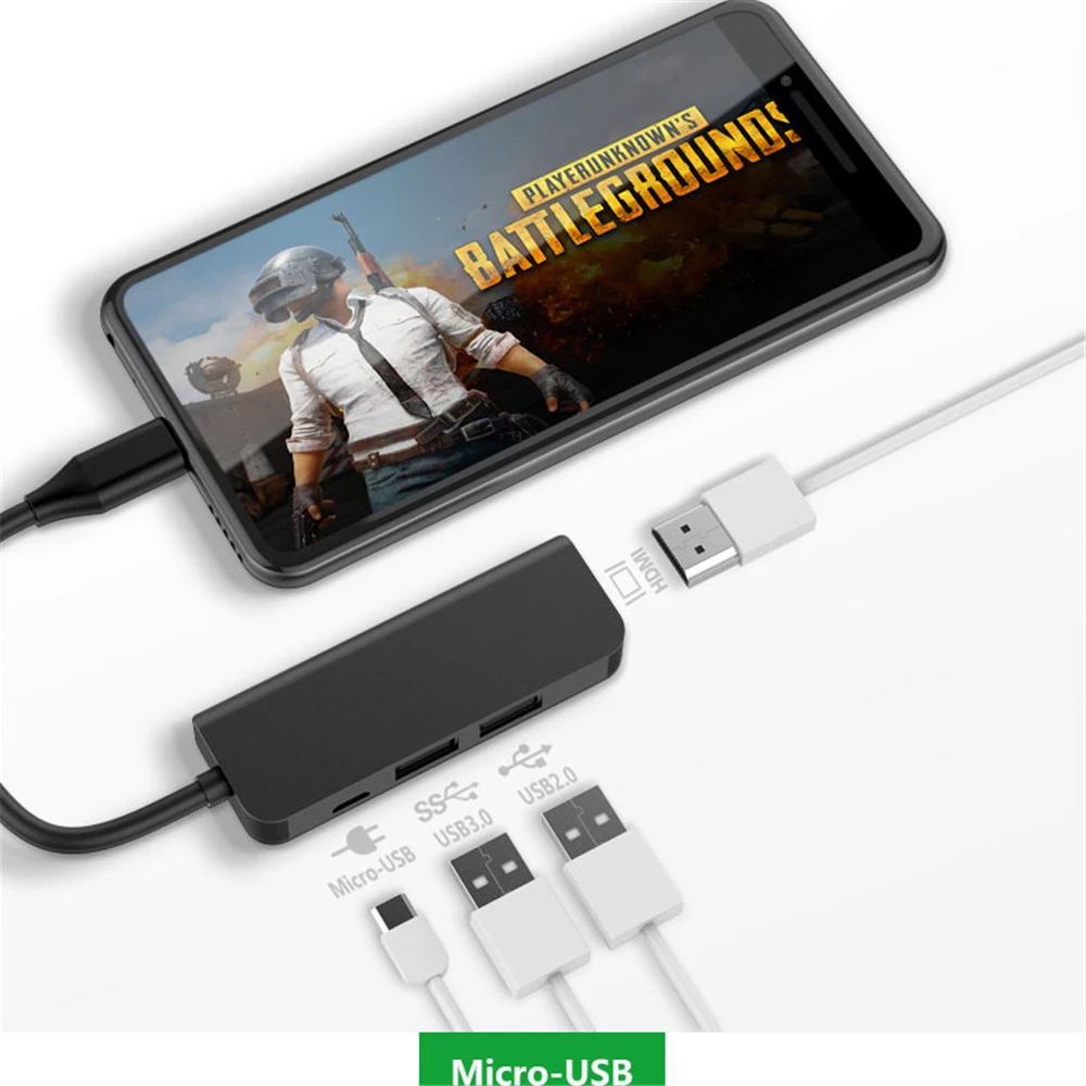 USB Type C к HDMI адаптер концентратор Tpye Micro 3 0 4 порта сплиттер для MacBook Huawei Samsung|Кабели