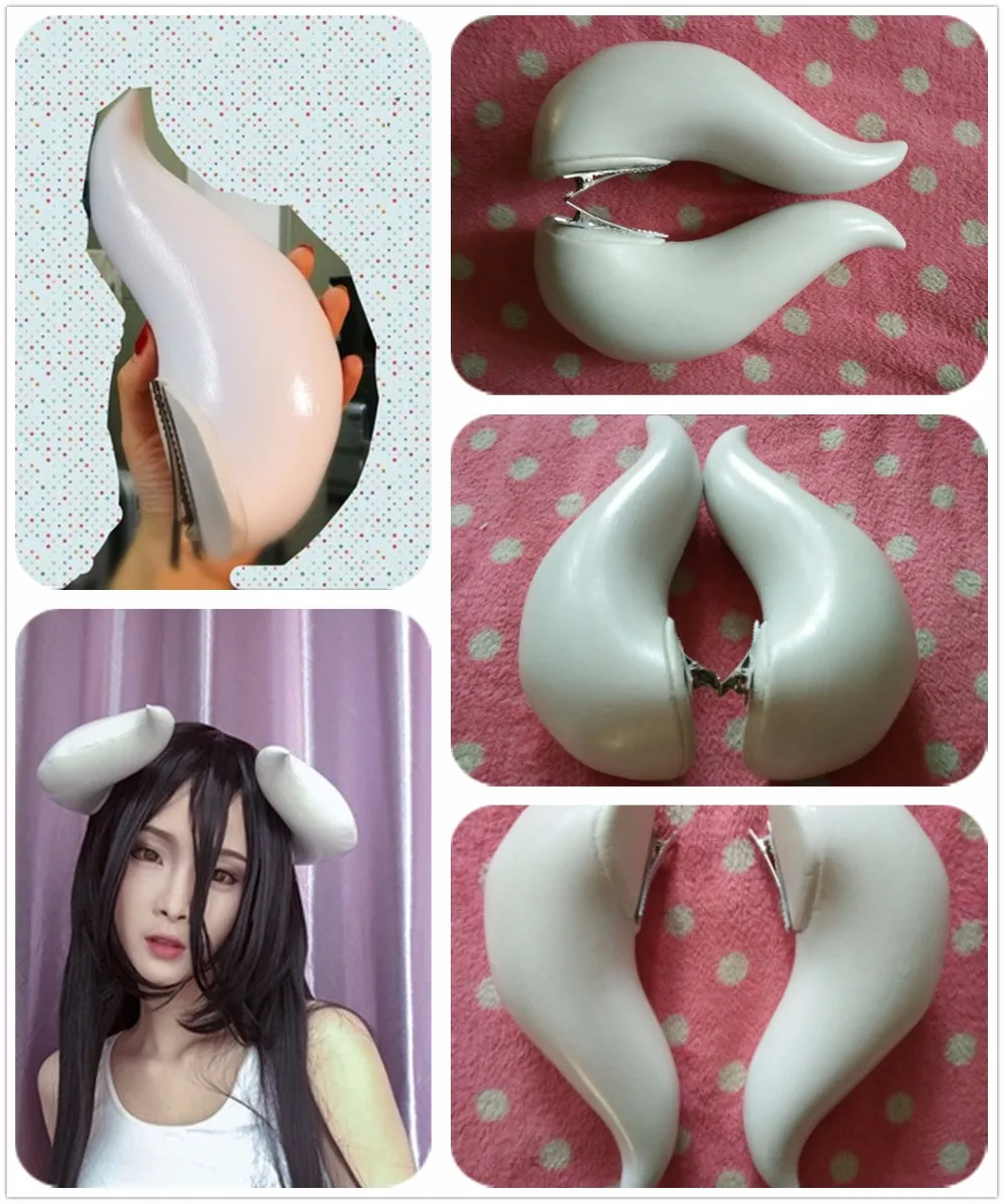 Anime Overlord Albedo Cos Sexy White Mermaid Dress for Women Summer Skirt Adult Clothing Cosplay Costume+ Horns + Wig Halloween