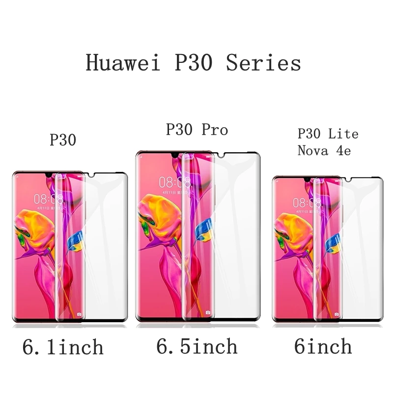 Закаленное стекло для Huawei P30 Pro защита экрана 3D изогнутый Nova 4e на телефон Защитное