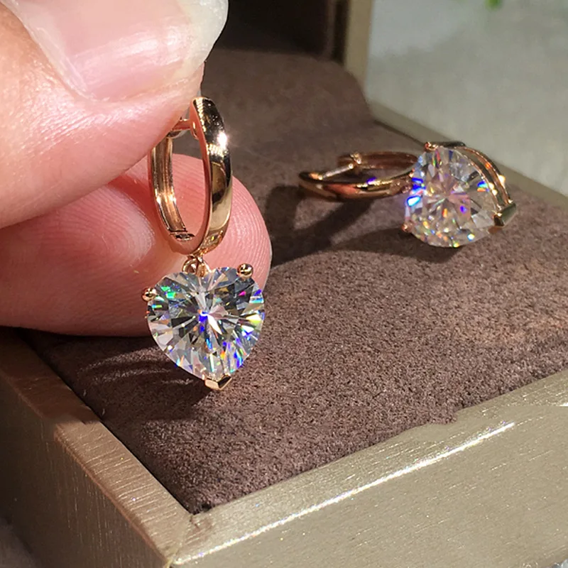 

Серьги-подвески женские из серебра 925 пробы, в форме сердца