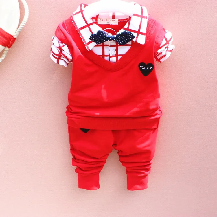 

0-4ages Toddler boy costume set 2018 spring and autumn new children's clothing boy love bow tie long sleeve + trousers 2PC