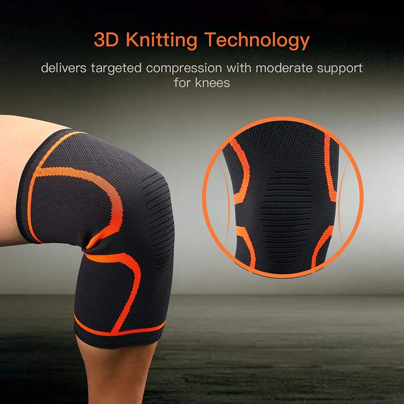 

2Pcs Knee Support Sleeves Compression Knee Recovery Sleeves for Running Jogging Hiking MC889