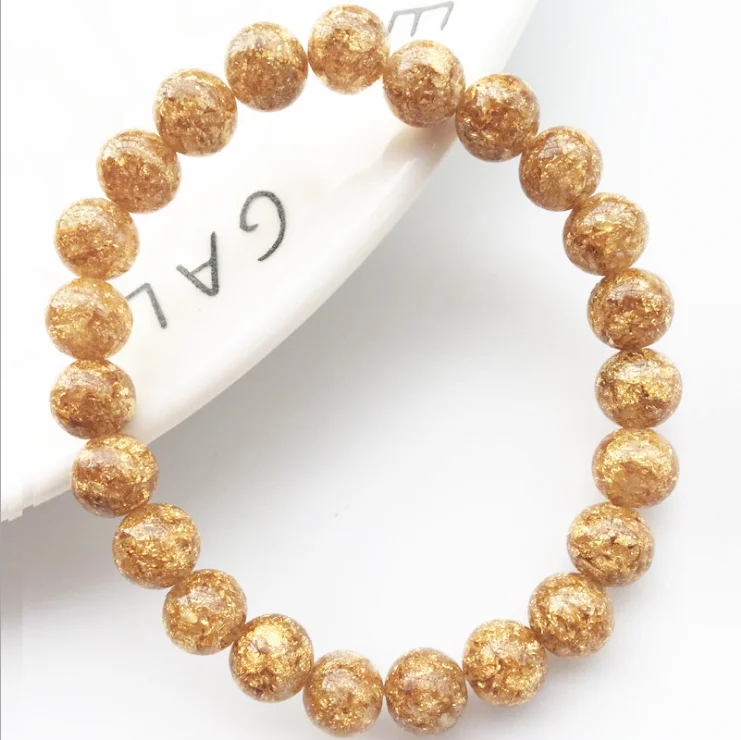 Модные Новые Самые продаваемые ювелирные изделия 8 мм золотые бусины из фольги