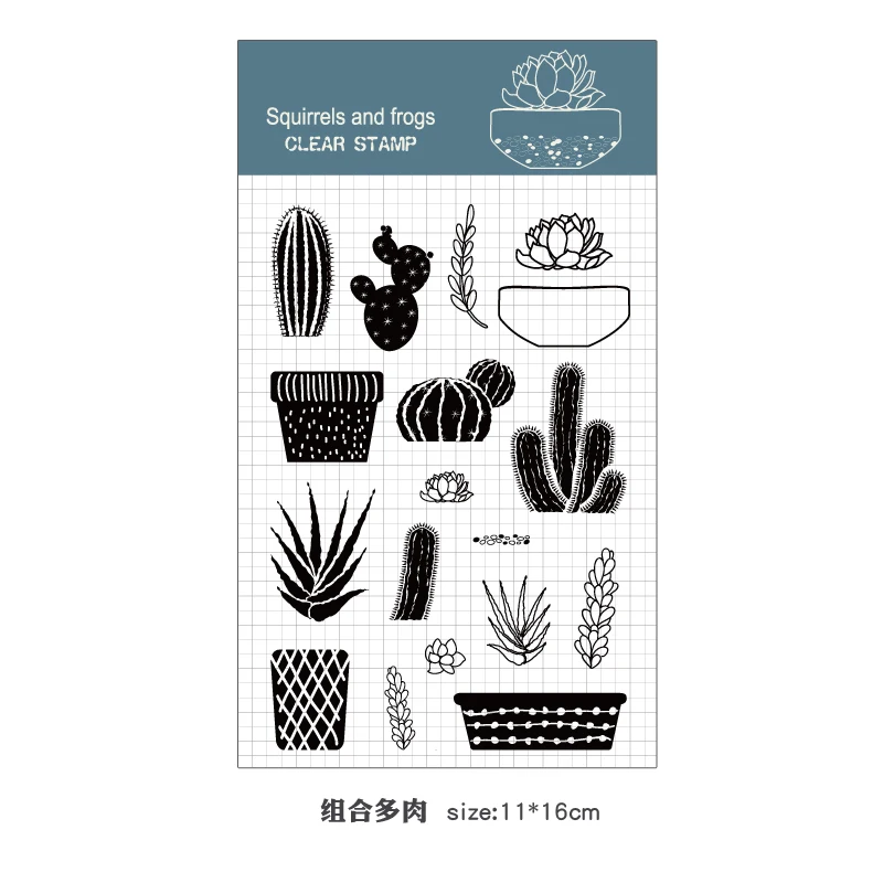 Succulent plants Fromthenon тетрадь декоративная печать прозрачный силиконовый печать для дневника Скрапбукинг DIY аксессуары прозрачная печать школьные канцелярские принадлежности - Цвет: Succulent plants