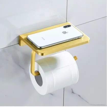 paper holder Золотые аксессуары для ванной комнаты, держатель для полотенец, держатель для полотенец, щетка для унитаза, угловая полка для ванной комнаты, набор аксессуаров для ванной комнаты - Цвет: paper holder