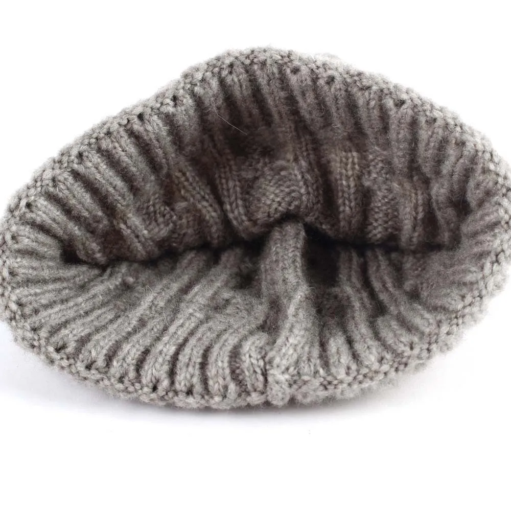 

Geebro 2 Pcs Set Boys and Girls Knitted Beanie and Scarf with Double Real Pompoms Kids Slouchy Beanie Hats with Fur Pompoms