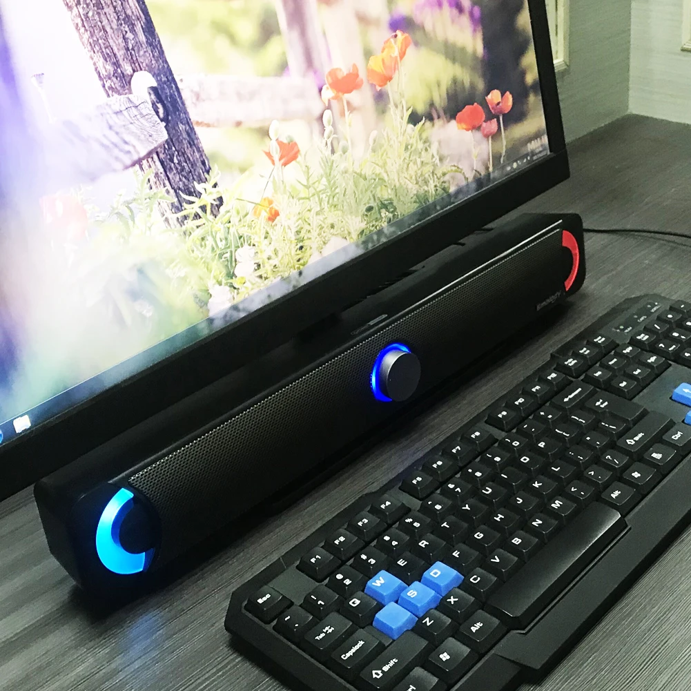 Smalody Bluetooth динамик Саундбар светодиодный динамик s домашний кинотеатр 10 Вт стерео сабвуфер TF воспроизведение музыки Bluetooth динамик с сабвуфером