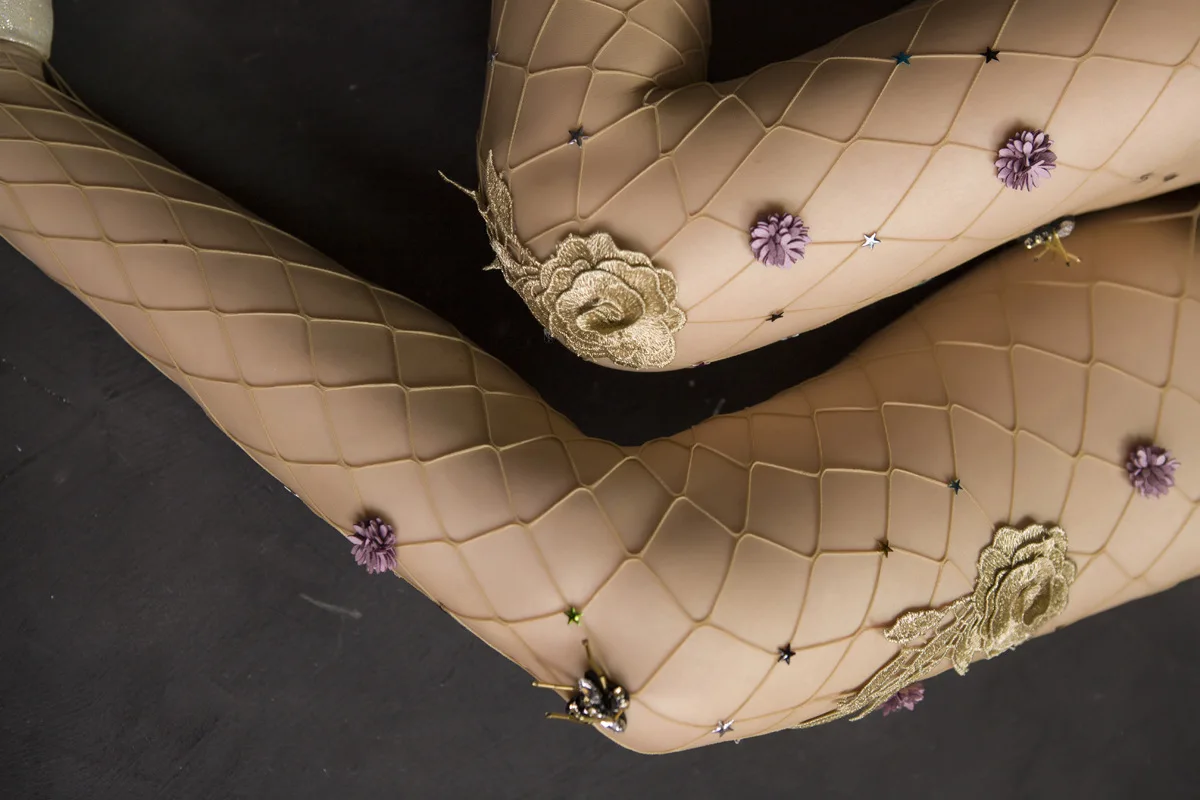 Сексуальные женские сетчатые чулки Лидер продаж Флора вышитые большие ажурные