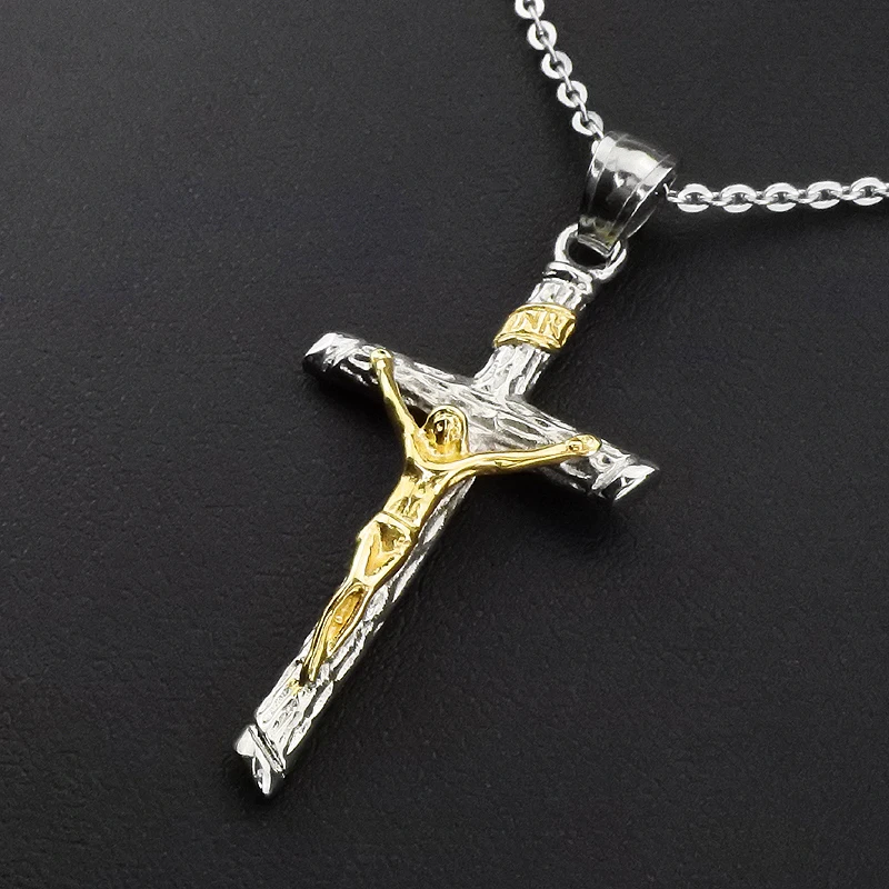 AMUMIU 2017 Подвеска из нержавеющей стали с крестом Иисуса для мужчин и женщин