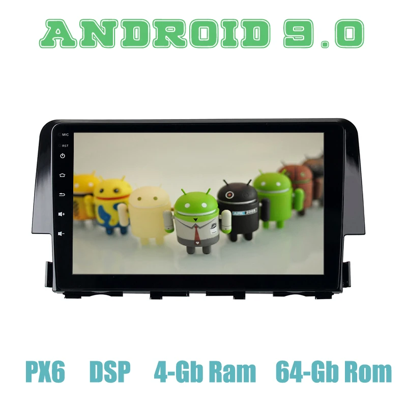Автомобильный мультимедийный плеер PX6 Android 9 0 GPS радио для Honda civic 2015 2016 2017 2018 с Wi Fi usb