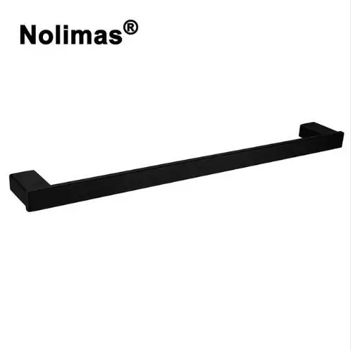 Single Towel Bar Полированный SUS 304 набор из нержавеющей стали для ванной комнаты черный держатель для бумаги держатель для зубной щетки полотенце бар аксессуары для ванной комнаты - Цвет: Single Towel Bar