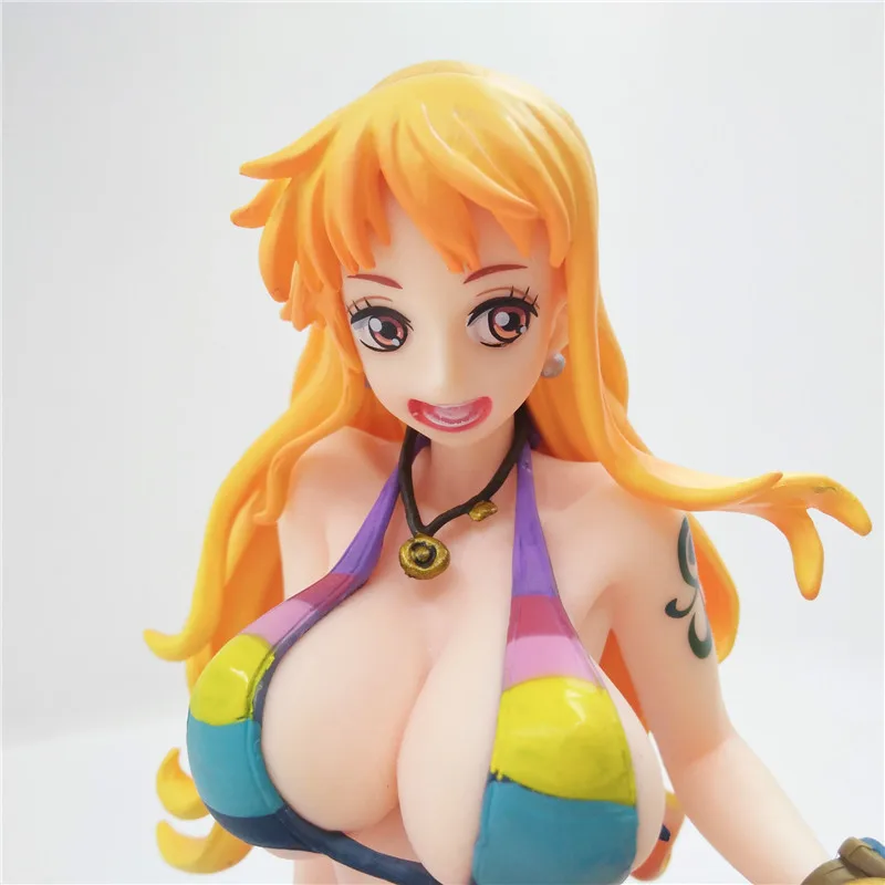 18 см цельная фигурка Nami BB версия Луффи сидя бикини девушка сексуальная японского