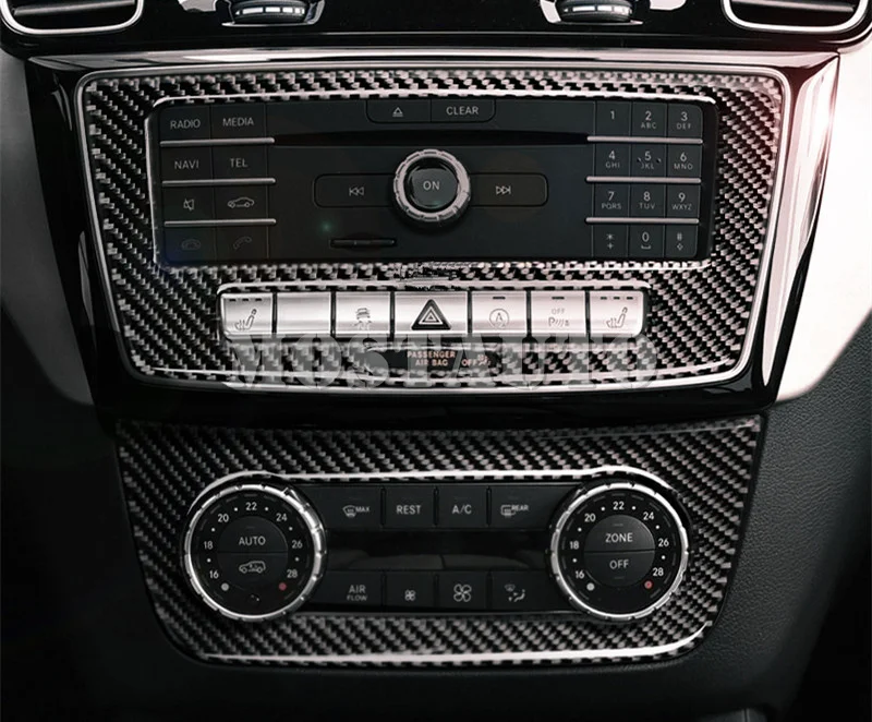 Для Benz GLE W166 /Coupe C292 консоль из углеродного волокна панель CD и AC покрытие 2015 2018 2 шт.