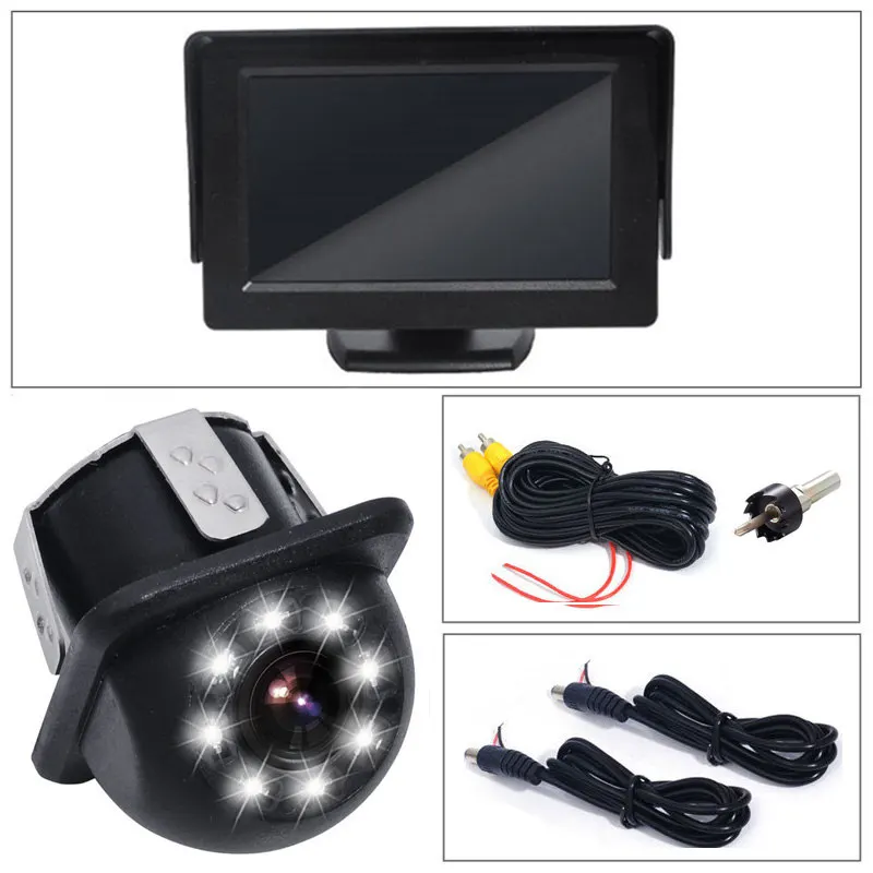 Gspscn 2 in1 TFT 4.3 дюймов TFT авто ЖК-дисплей заднего парковка Мониторы+ LED Ночное ВИДЕНИЕ CCD заднего вида Камера С Автомобильные мониторы - Цвет: Monitor K201 UP