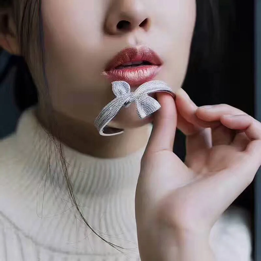 Женский Открытый браслет Funmode модный геометрической формы с фианитом класса ААА