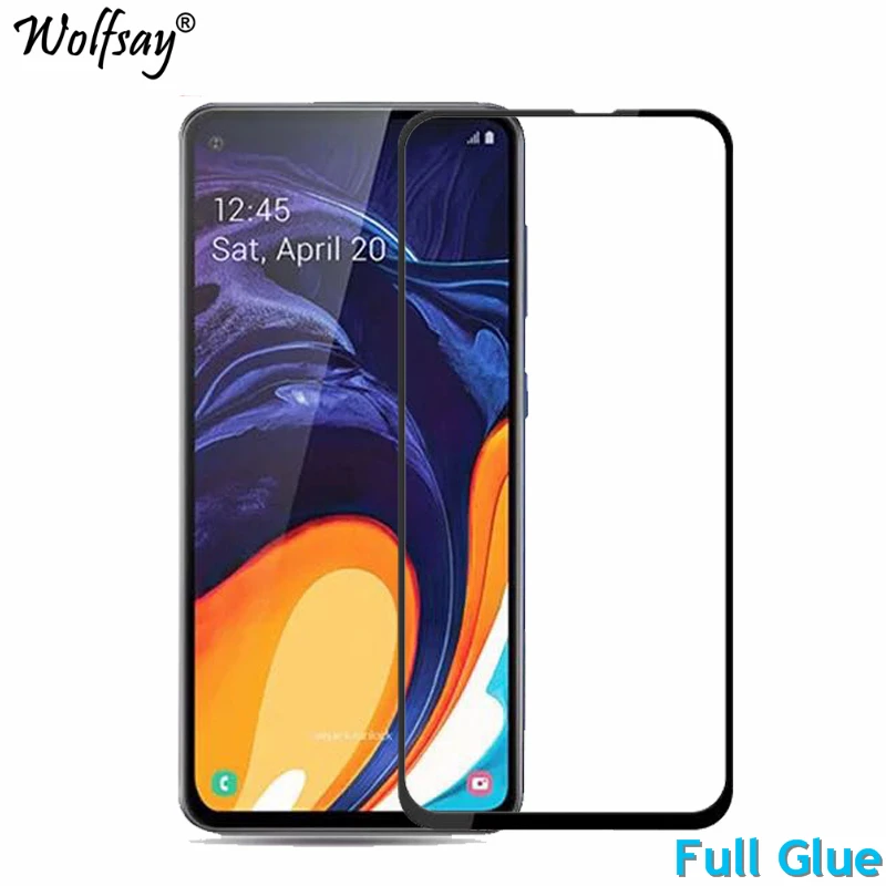 

2PCS Full Glue Screen Protector for Samsung Galaxy A60 A606 Tempered Glass Full Cover Glass for Samsung A60 9H 2.5D Premium Film