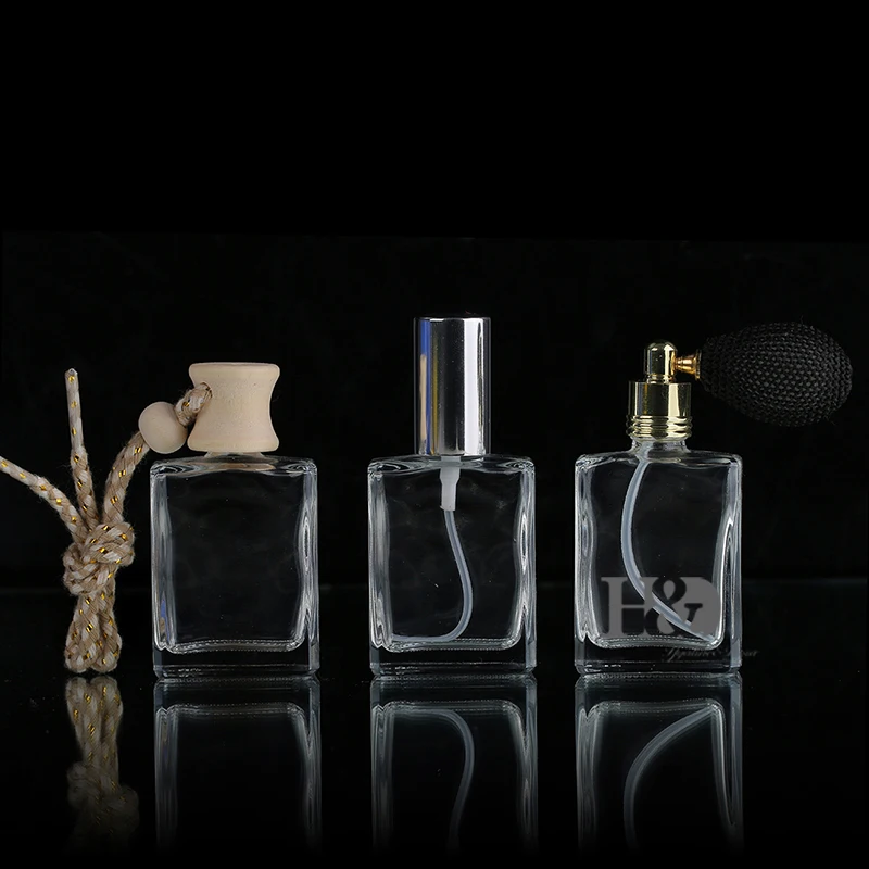 H&ampD 12ML Square Refillable Empty Perfume Bottle with Different Spary Rhomubus Grain set of 3 | Красота и здоровье