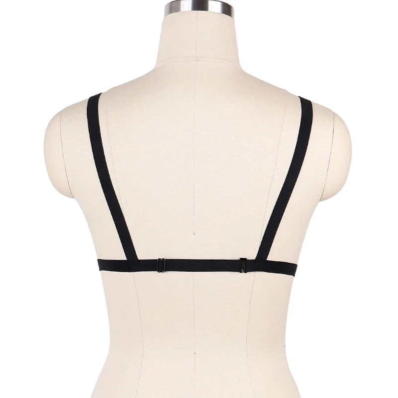 Sexy Harnes BODY CAGE Black body harness Lingerie soft elastic adjust Tops Bondage breast bra Goth Fetish gift | Женская одежда