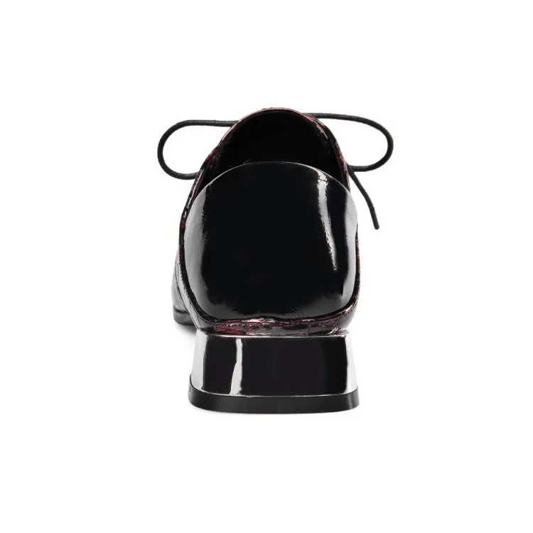 

MLJUESE 2020 women pumps cow leather autumn spring lace up square toe letters low heels lady shoes party size 34-43